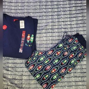 Nwt Holiday Lane Mens Navy Nutcracker Pajama Set Size XL